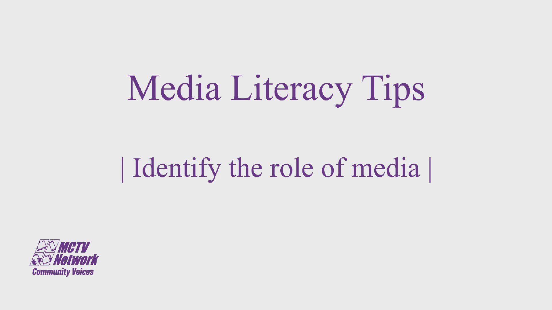 MCTV Moment - What Is Media Literacy