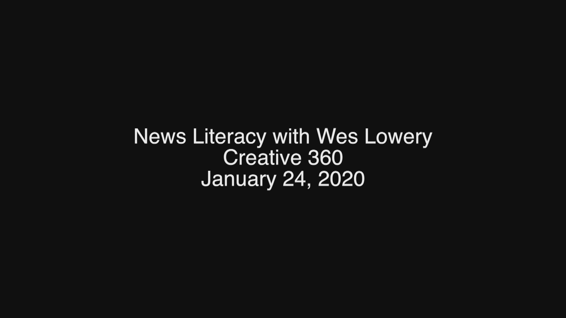 Thumbnail image for News Literacy with Wes Lowery